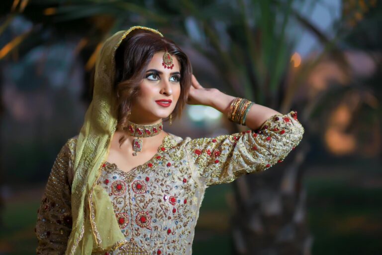 Woman Wearing Grey and Red Floral Sari